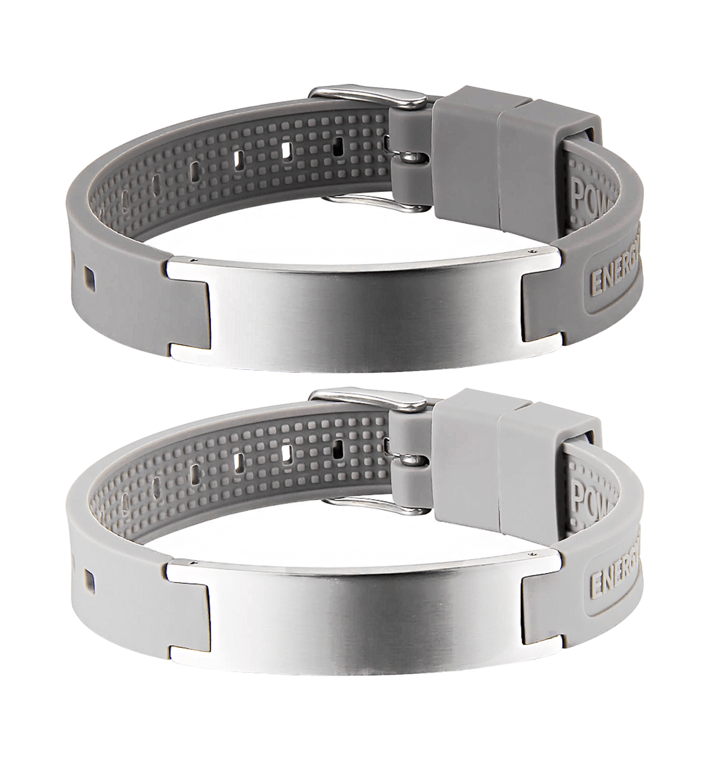 Bracelet Magnétique Silicone Et Acier Avec Hématites - Soulagement Douleurs - Neuf